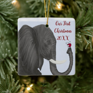 Schattige ellephant en luidolie keramisch ornament
