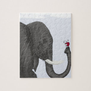 Schattige ellephant en luidolie legpuzzel