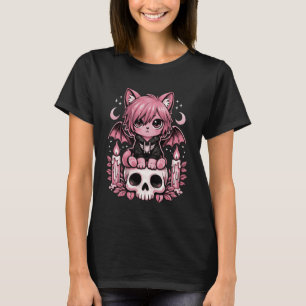 Schattige Emo Kat Vleermuis Pastel Goth Gotische M T-shirt