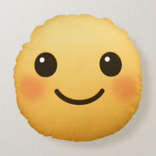 Schattige emoji-gezicht rond kussen
