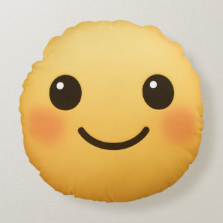 Schattige emoji-gezicht rond kussen