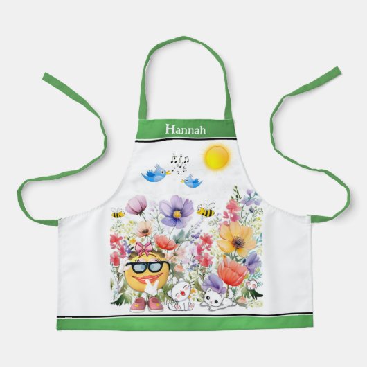 Schattige Emoji-personage Schort (Voorkant)