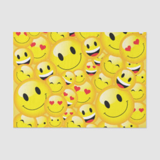 Schattige Emoticon Happy Emoji Kinder feestpapier Tissuepapier