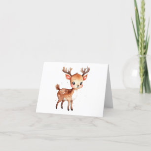 Schattige en Aardige Kerst Rendieren BLANK Feestdagen Kaart
