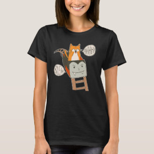 Schattige en bange achtbaan kat t-shirt