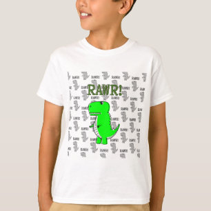 Schattige en boze T-Rex met zwart-wit patroon T-shirt