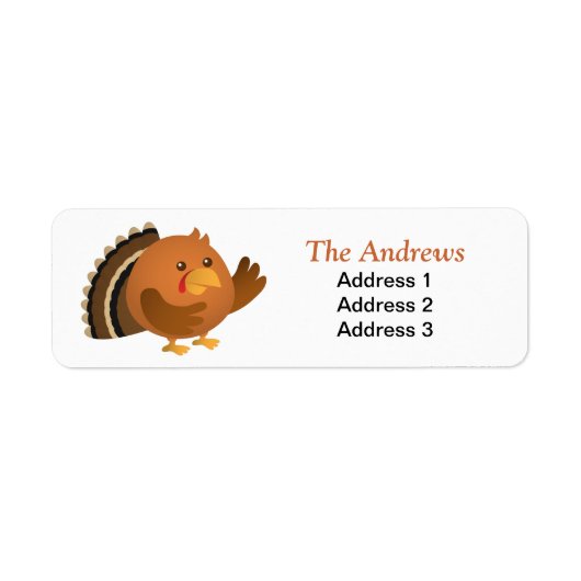 Schattige en dikke kalkoen voor Thanksgiving Etiket (Voorkant)