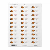 Schattige en dikke kalkoen voor Thanksgiving Etiket (Full Sheet)