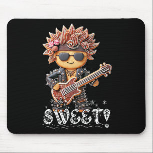 Schattige en edgy Christmas Gingerbread Rockstar F Muismat