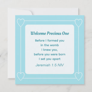 Schattige en eenvoudig lichtblauw Baby shower Kaart