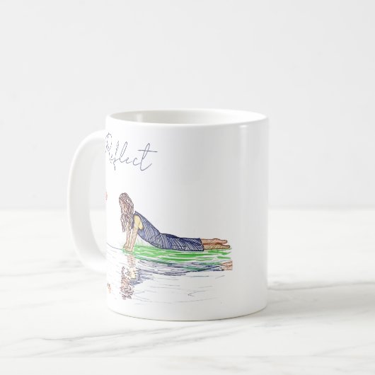 Schattige en eenvoudig meisje en vlinder koffie Mo Koffiemok (Voorkant links)