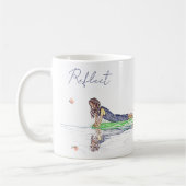 Schattige en eenvoudig meisje en vlinder koffie Mo Koffiemok (Links)