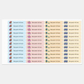 Schattige en eenvoudig vervoer Custom Name Kinder Labels (Vel)