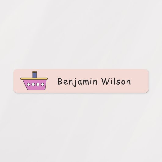 Schattige en eenvoudig vervoer Custom Name Kinder Labels (Design 2)
