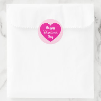 Schattige en eenvoudig warm roze hart ronde sticker