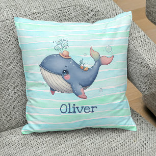 Schattige en eigenzinnige kleine walvis kussen