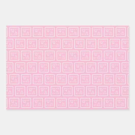 Schattige en Elegant "Beste Moeder Ooit" Wit Hart  Inpakpapier Vel (Voorkant)