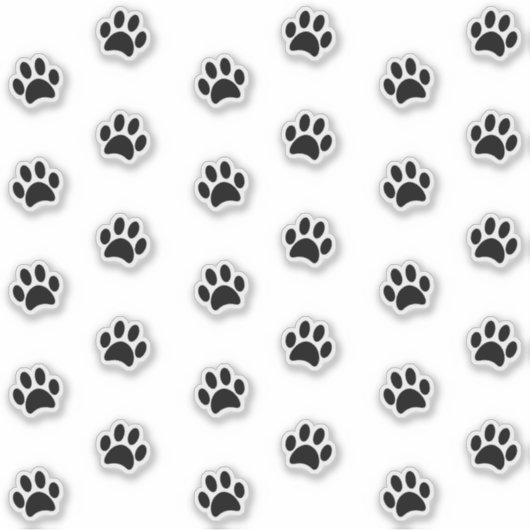 Schattige en Fun Black Paw Prints Sticker Set (Voorkant)
