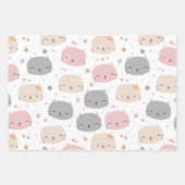 Schattige en Funny Face Cats Cat Lover Inpakpapier Vel (Voorkant)