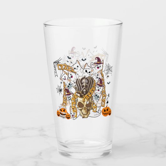 Schattige en Funny Spooky Evil Cats Glas (Achterkant)