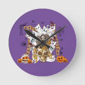 Schattige en Funny Spooky Evil Cats Ronde Klok (Voorkant)