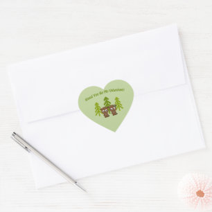 Schattige en Funny Wood You Be My Valentijn Beaver Hart Sticker