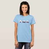 Schattige en grappig Japans Onigiri Trio Doodle T-shirt (Voorkant volledig)