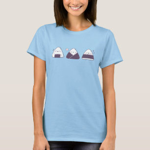 Schattige en grappig Japans Onigiri Trio Doodle T-shirt