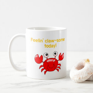 Schattige en grappig krabontwerp voor oceaanliefhe koffiemok