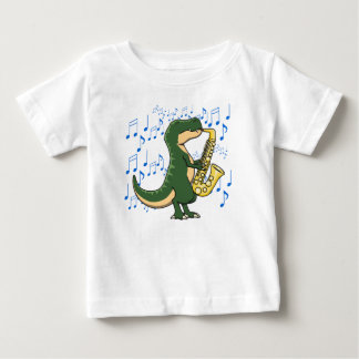 Schattige en grappige dinosaurus T-Rex saxofoon mu
