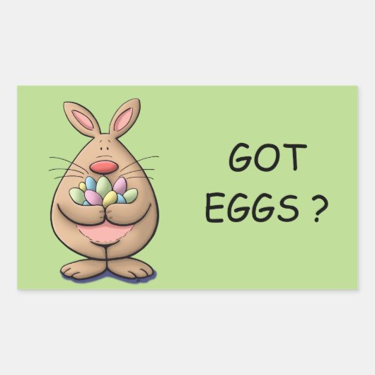 schattige en grappige eitjes met eitjes cartoon rechthoekige sticker (Voorkant)
