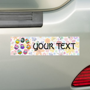 Schattige en grappige Pasen eieren Cartoon Bumpersticker