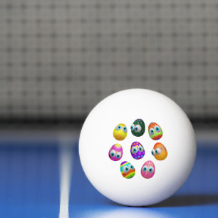 Schattige en grappige Pasen Eieren Cartoon Pingpongballen