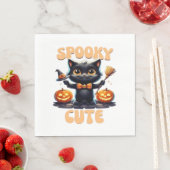 Schattige en griezelig zwart cat Classic T-Shirt Servet (Insitu)