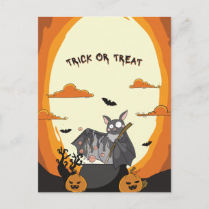 Schattige en griezelige Halloween Vleermuis Feest Feestdagenkaart