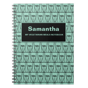 Schattige en groen, Silhouette Coconut Trees Patte Notitieboek