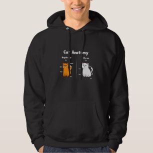 Schattige en katten anatomie memes huisdieren katt hoodie