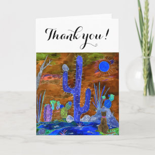 Schattige en kleurrijk Desert Cat Wenskaart Kaart