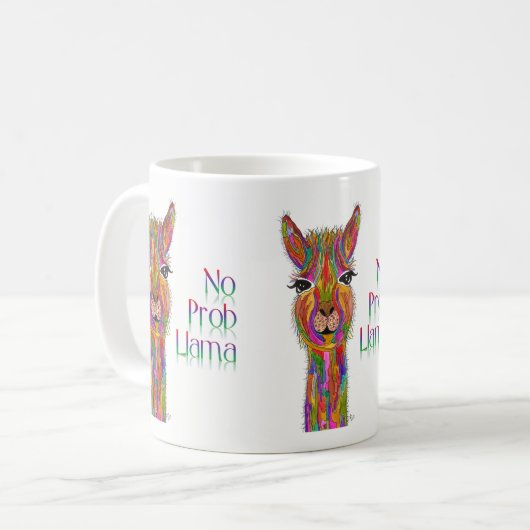 Schattige en kleurrijk Geen Prob Llama Mok (Voorkant links)