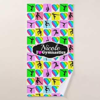 SCHATTIGE EN KLEURRIJK GYMNAST MEISJE ONTWERP BADHANDDOEK