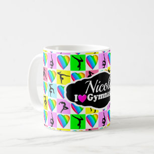SCHATTIGE EN KLEURRIJK GYMNAST MEISJE ONTWERP KOFFIEMOK