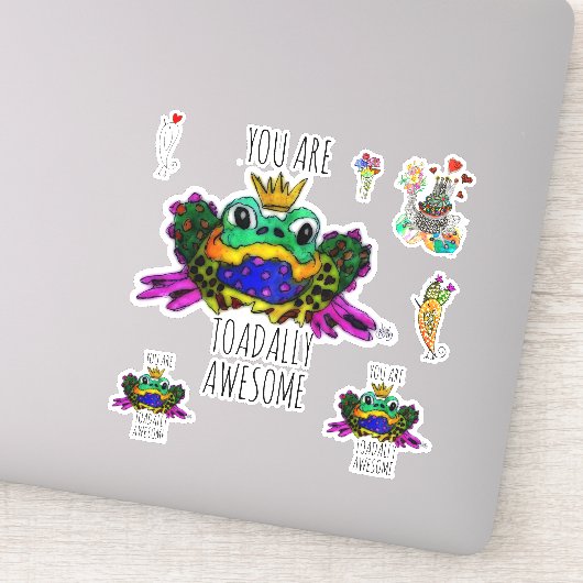 Schattige en Kleurrijk Je bent Toadally Geweldige Sticker (Detail)
