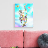 Schattige en Kleurrijk Kattencanvas - 11X14" Canvas Afdruk (Insitu (Woonkamer))