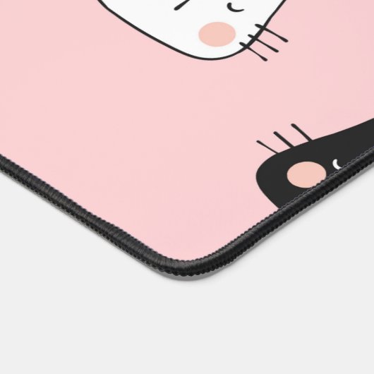 Schattige en kleurrijk Kawaii Cats naadloos patroo Bureaumat (Hoek)