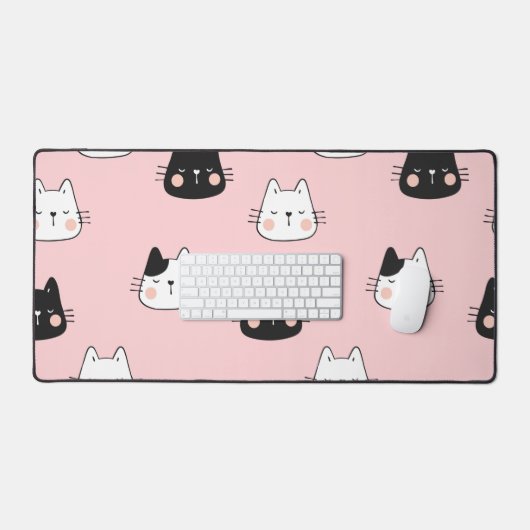 Schattige en kleurrijk Kawaii Cats naadloos patroo Bureaumat (Keyboard & Muis)
