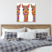 Schattige en Kleurrijk Llama Canvas - 20 "x 20" (Insitu (Slaapkamer))