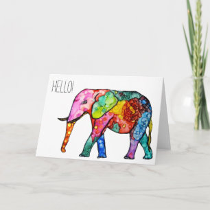 Schattige en kleurrijk olifant Wenskaart Kaart