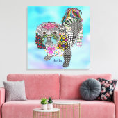 Schattige en Kleurrijk Shih Tzu Verpakt Canvas 24  (Insitu (Woonkamer))