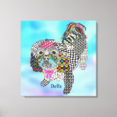 Schattige en Kleurrijk Shih Tzu Verpakt Canvas 24  (Voorkant)