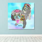 Schattige en Kleurrijk Shih Tzu Verpakt Canvas 24  (Insitu (Houten vloer))